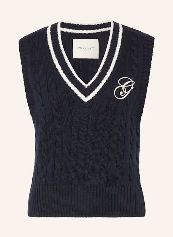 GANT Sweater vest DARK BLUE / WHITE