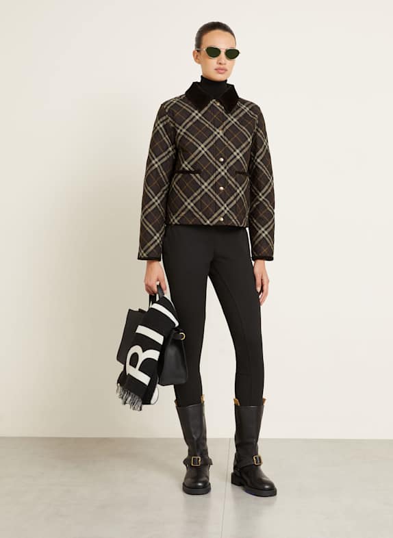 BURBERRY Steppjacke OLDHAM DUNKELBRAUN / SCHWARZ / BEIGE