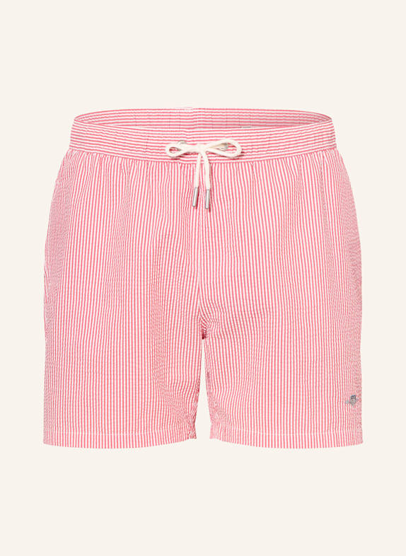 GANT Swim Shorts LIGHT RED / WHITE