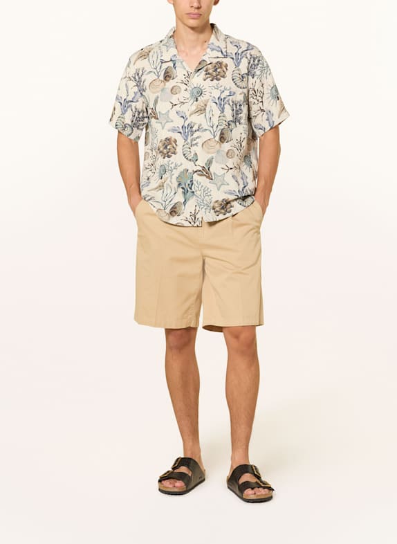 GANT Resorthemd Regular Fit van linnen BLAUW / BRUIN