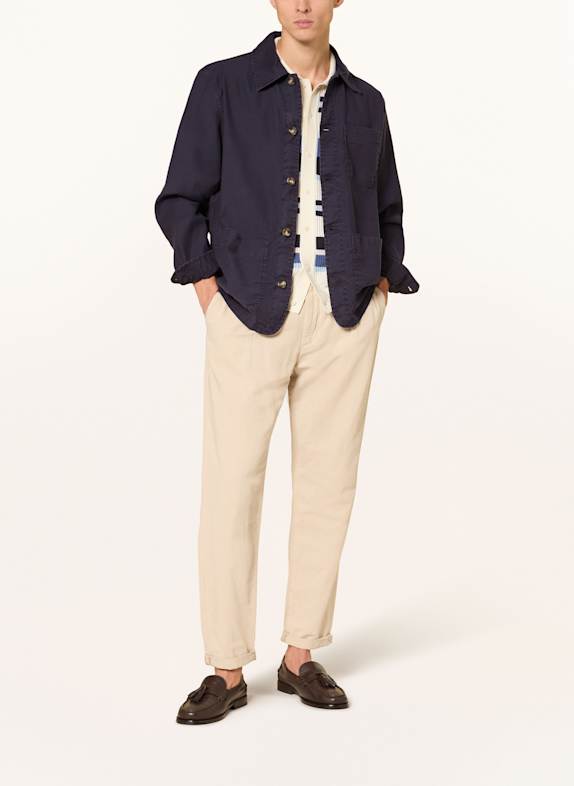 GANT Overshirt met linnen DONKERBLAUW