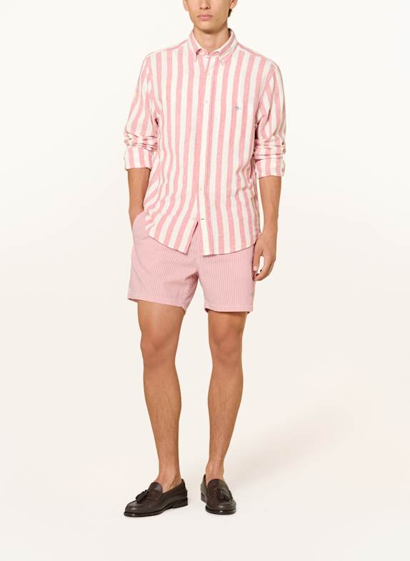 GANT Koszula Regular Fit z lnu JASNOCZERWONY / BIAŁY
