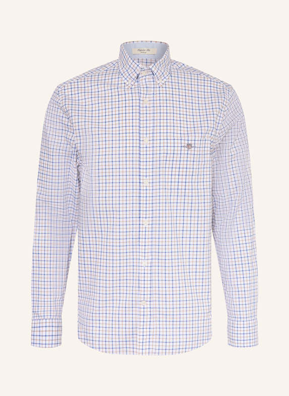 GANT Košile Regular Fit BÉŽOVÁ / MODRÁ / BÍLÁ