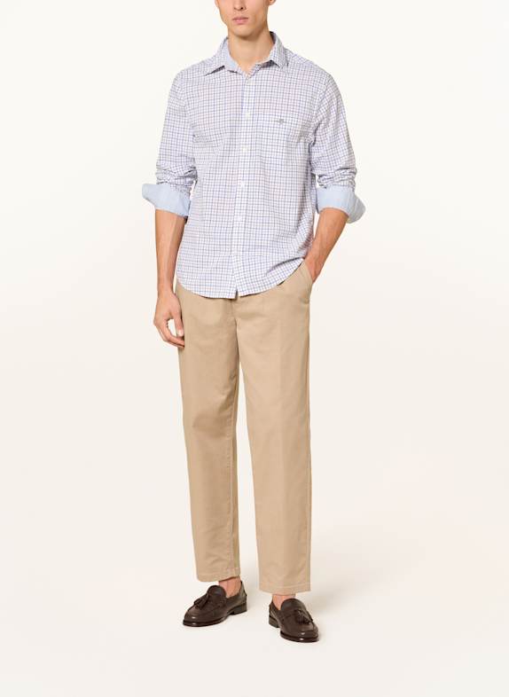 GANT Overhemd Regular Fit BEIGE / BLAUW / WIT