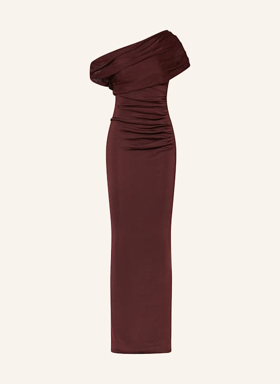 self-portrait Strickkleid DUNKELBRAUN