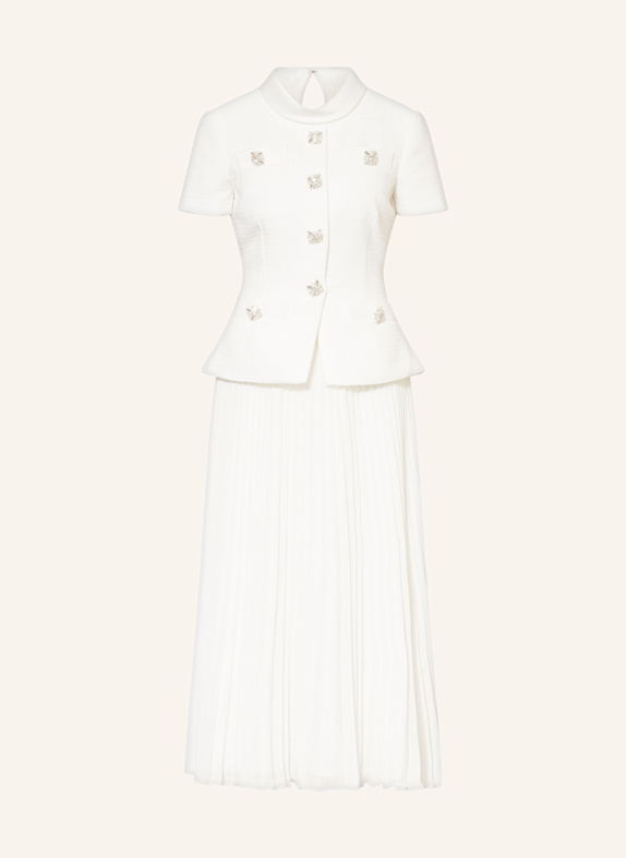 self-portrait Kleid im Materialmix ECRU