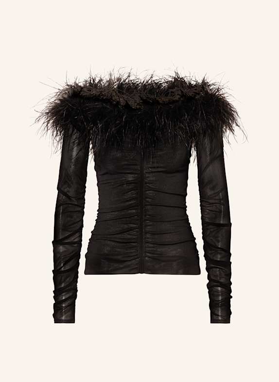 self-portrait Off-Shoulder-Longsleeve SCHWARZ