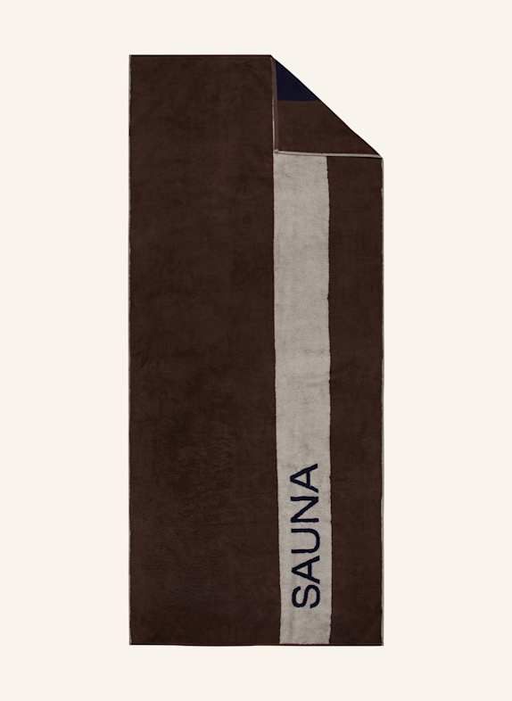 Cawö Ręcznik do sauny SAUNA CIEMNOBRĄZOWY/ SZARY/ NIEBIESKI