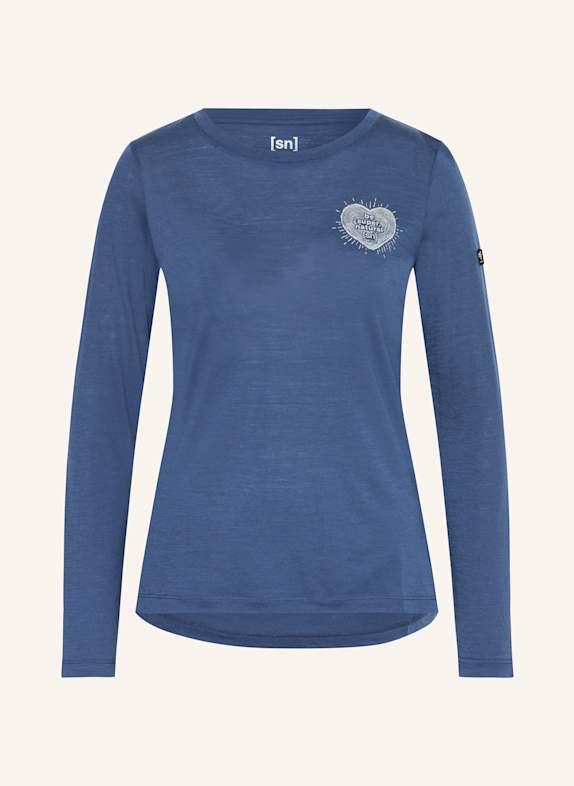 super.natural Funktionsshirt LITTLE HEARTWOOD mit Merinowolle BLAU