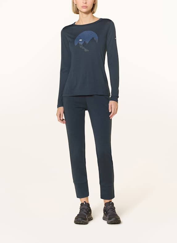 super.natural T-shirt à manches longues GONDOLA avec laine mérinos BLEU FONCÉ