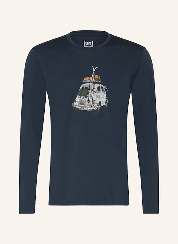 super.natural Longsleeve CARSKI BIO mit Merinowolle DUNKELBLAU