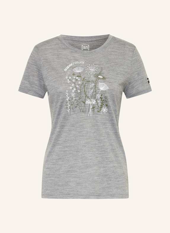super.natural Funktionsshirt ROCK FLOWERS mit Merinowolle GRAU