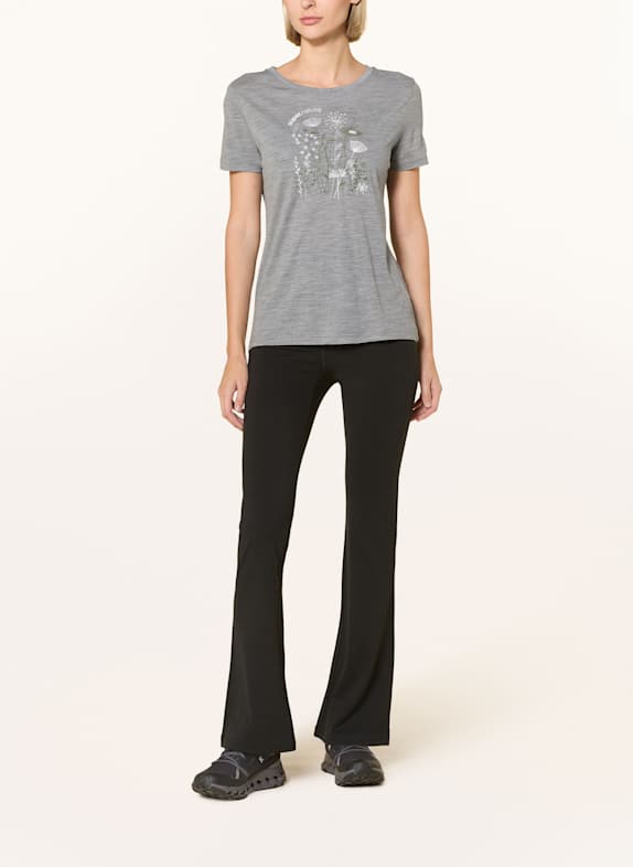 super.natural Functioneel shirt ROCK FLOWERS met merinowol GRIJS