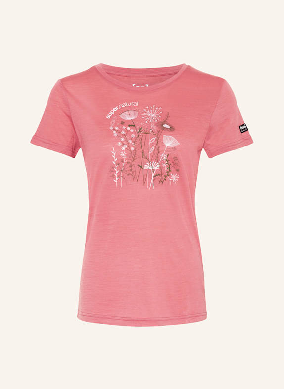 super.natural Funktionsshirt ROCK FLOWERS mit Merinowolle FUCHSIA