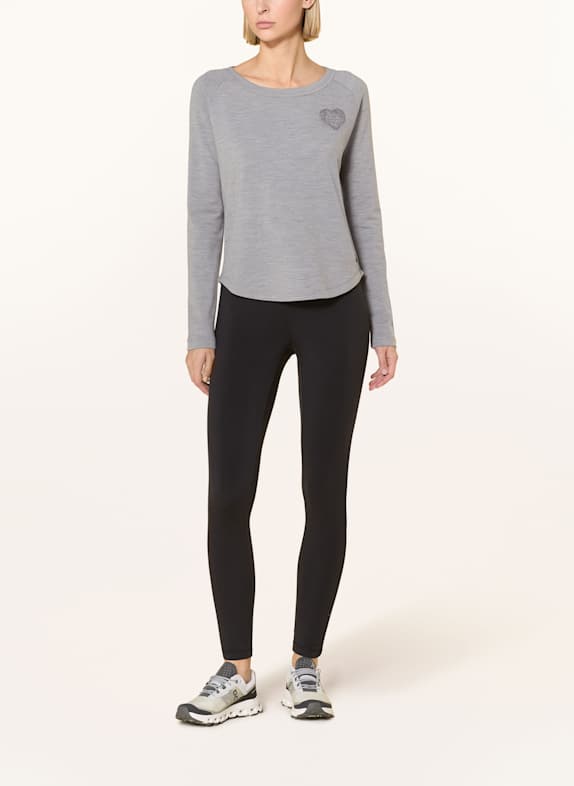 super.natural Functioneel shirt LITTLE HEARTWOOD met merinowol GRIJS