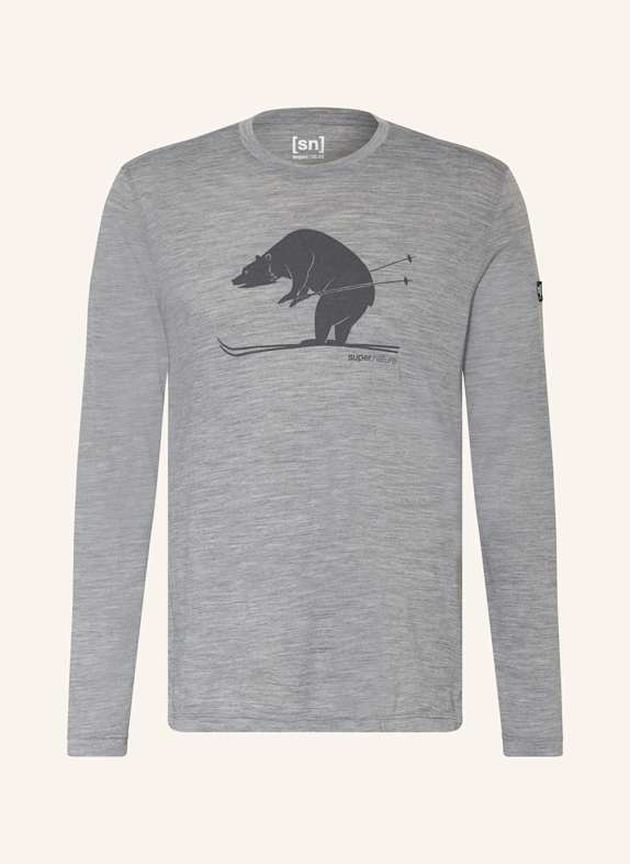 super.natural Longsleeve KARL mit Merinowolle GRAU