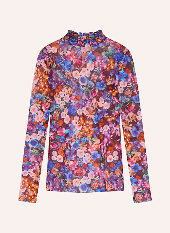 Rich & Royal Longsleeve aus Mesh ROT / FUCHSIA / BLAU