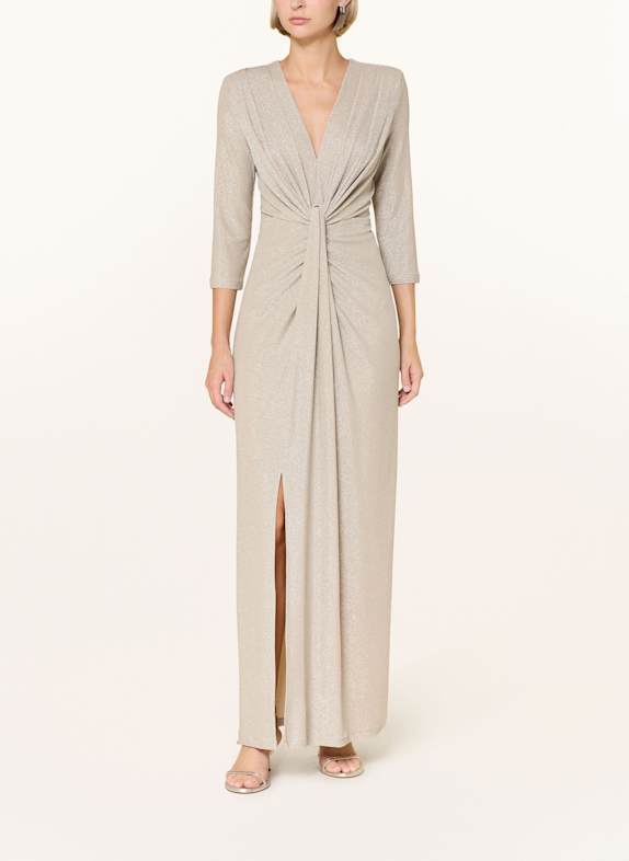 Joseph Ribkoff SIGNATURE Sukienka wieczorowa z błyszczącą przędzą BIAŁOZŁOTY