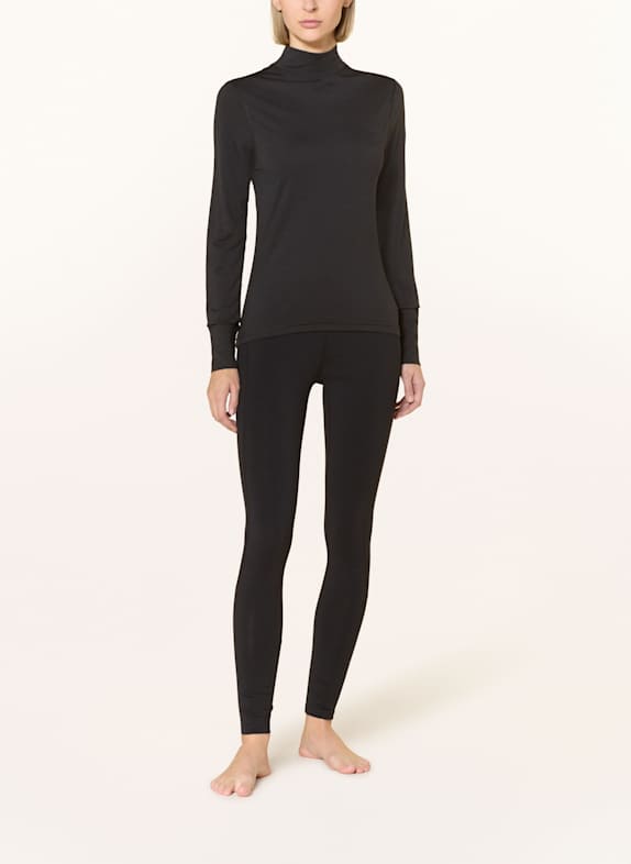 super.natural T-shirt à manches longues TUNDRA 175 TURTLENECK avec laine mérinos NOIR