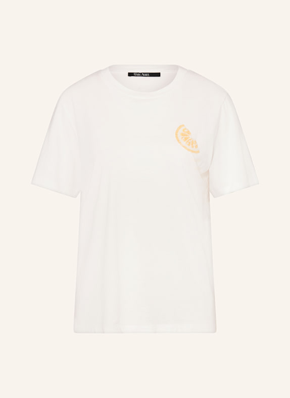 MARC AUREL T-Shirt mit Schmuckperlen GELB