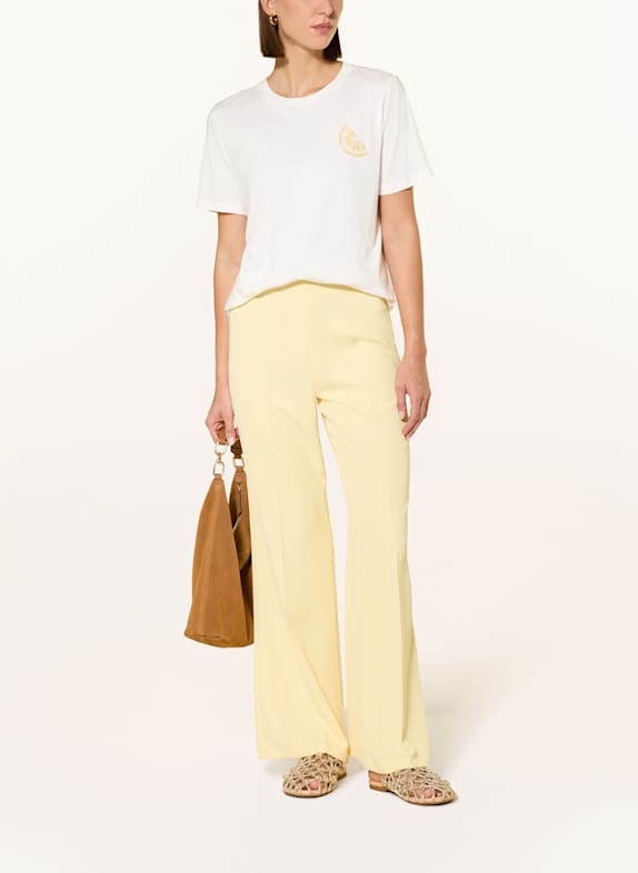 MARC AUREL T-shirt met sieradenparels GEEL