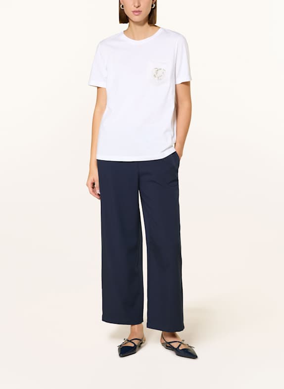 MARC AUREL T-shirt met sieradenparels WIT