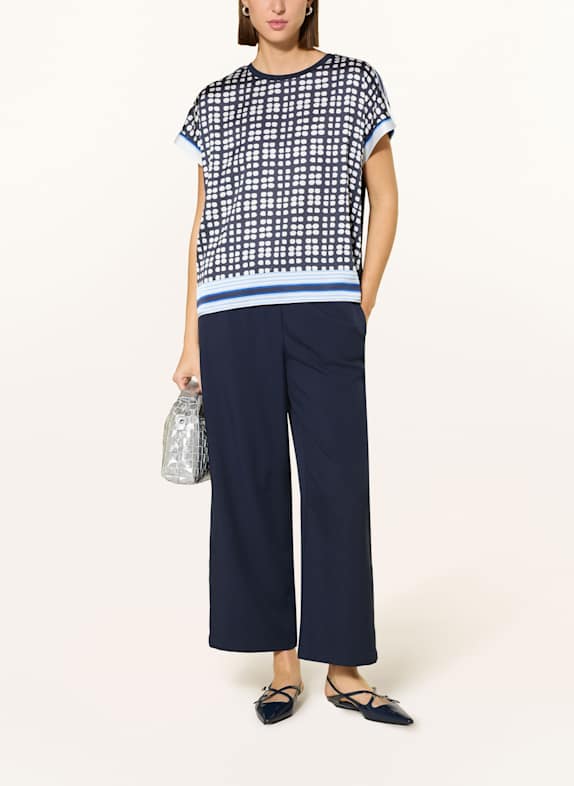 MARC AUREL Bluse i blandet materiale MØRKEBLÅ / HVID