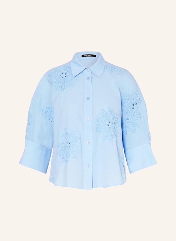 MARC AUREL Hemdbluse mit 3/4-Arm und Lochspitze HELLBLAU