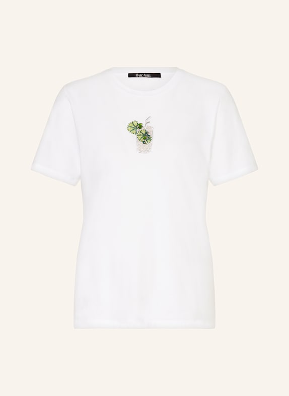 MARC AUREL T-Shirt mit Schmucksteinen WEISS