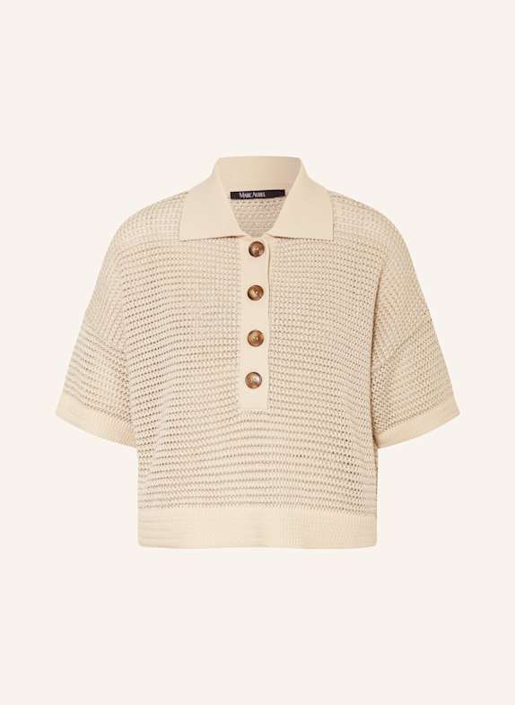 MARC AUREL Strick-Poloshirt mit Glitzergarn BEIGE