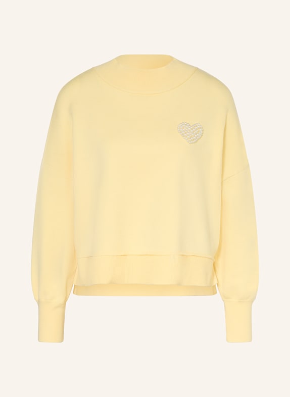 MARC AUREL Sweater with decorative beads WHITE