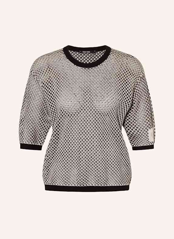 MARC AUREL Pullover mit Glitzergan CREME / DUNKELBLAU