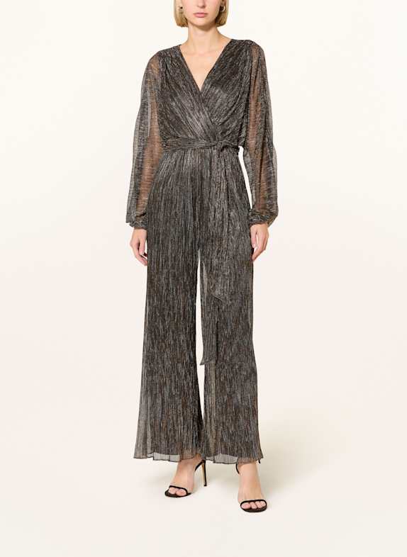Phase Eight Jumpsuit RACHEL mit Glitzergarn und Plissees BRAUN