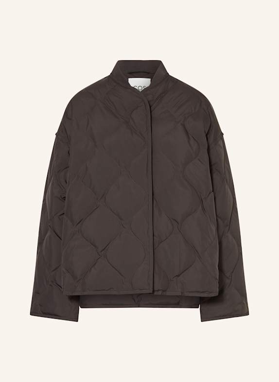 COS Oversized down jacket DARK BROWN