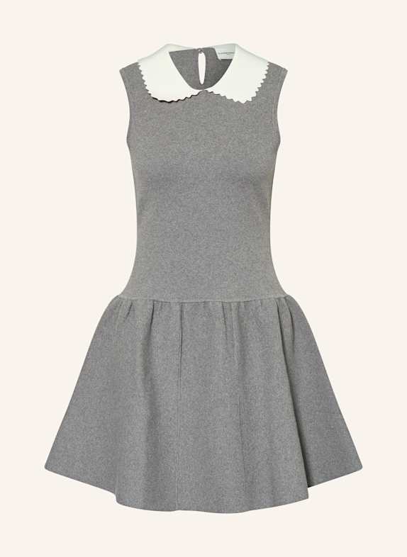 CLAUDIE PIERLOT Strickkleid GRAU / WEISS