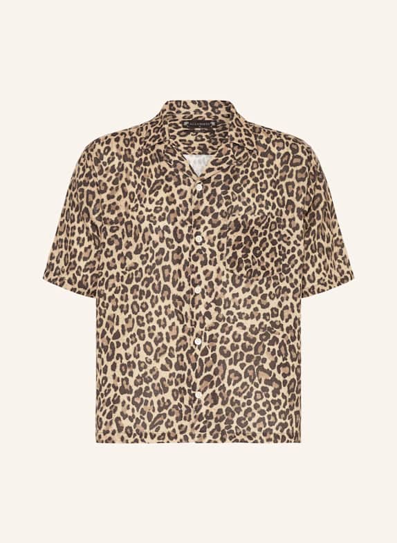 ALLSAINTS Resorthemd LEOPARDONE Comfort Fit mit Leinen HELLBRAUN / BRAUN / SCHWARZ
