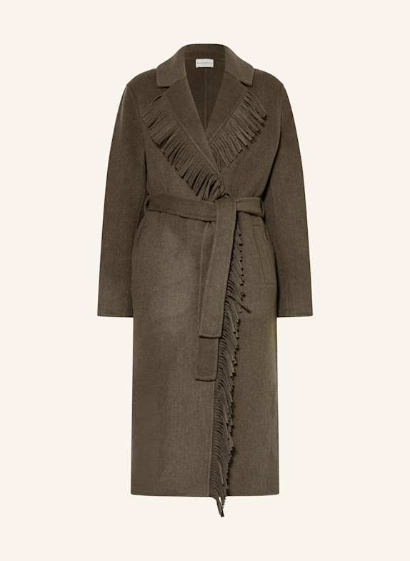 CLAUDIE PIERLOT Płaszcz wełniany KHAKI