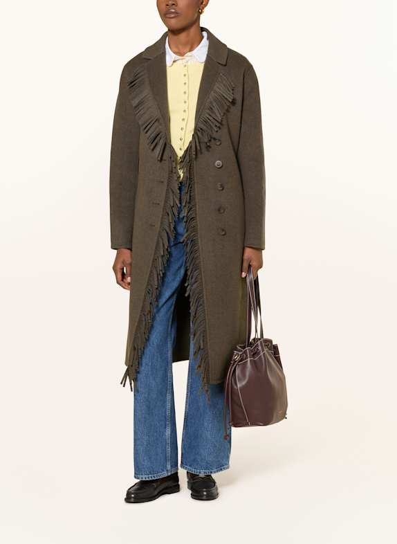 CLAUDIE PIERLOT Wollmantel KHAKI