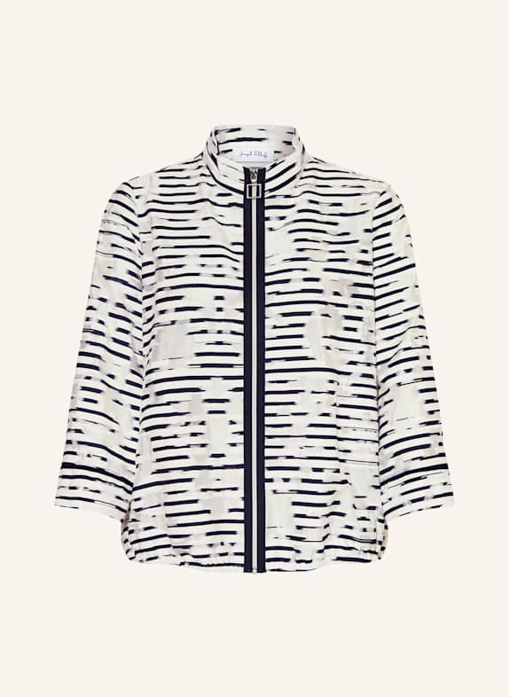 Joseph Ribkoff Jacket with 3/4 sleeve WHITE / DARK BLUE