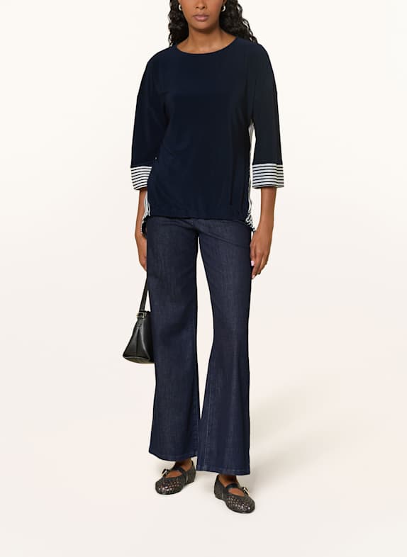 Joseph Ribkoff Blouse met 3/4-mouwen DONKERBLAUW / ECRU