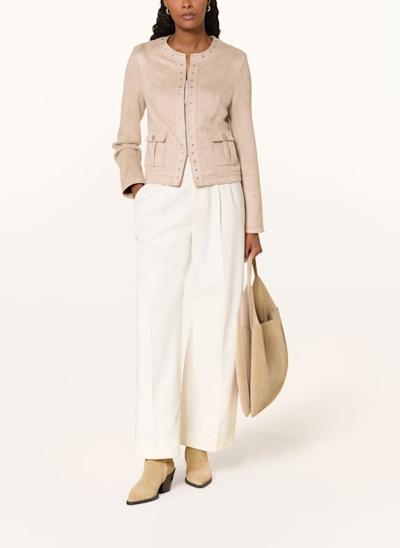 Joseph Ribkoff Lederlook jasje met studs BEIGE