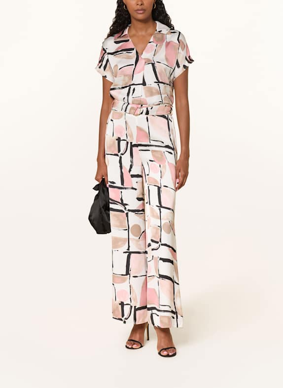 Joseph Ribkoff Marlene-broek van satijn VIEUX ROSE / BEIGE / ZWART