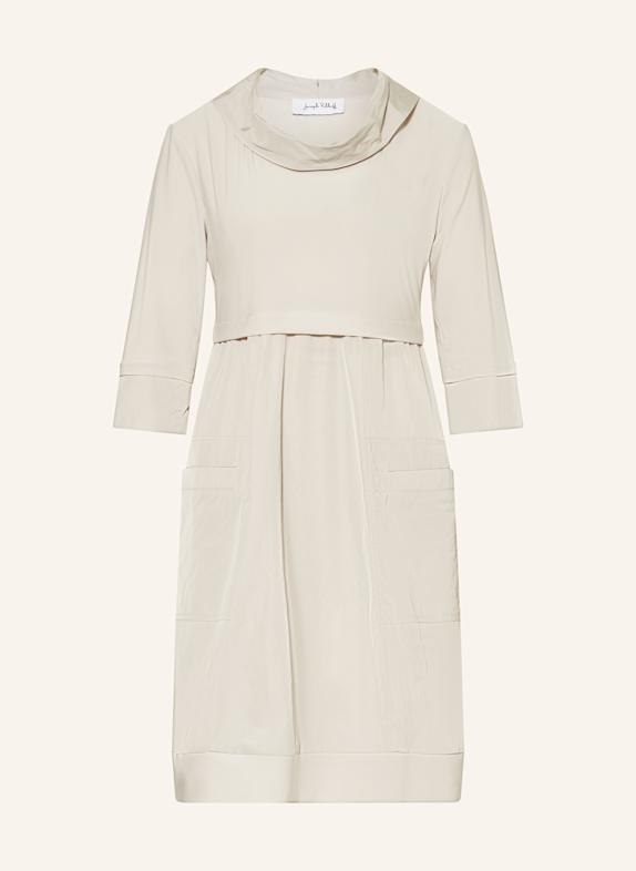 Joseph Ribkoff Dress with 3/4 sleeves in mixed materials CREAM