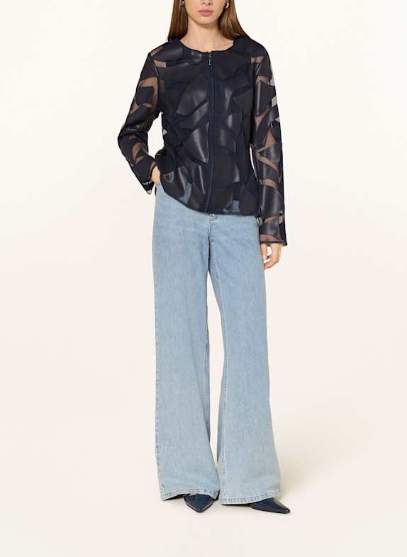 Joseph Ribkoff Mesh-jas DONKERBLAUW