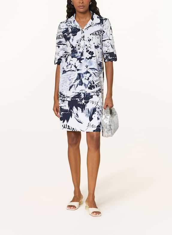 Joseph Ribkoff Kleid mit 3/4 Arm DUNKELBLAU / WEISS