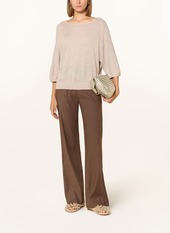 CINQUE Trui CIMAO met linnen en 3/4-mouwen BEIGE