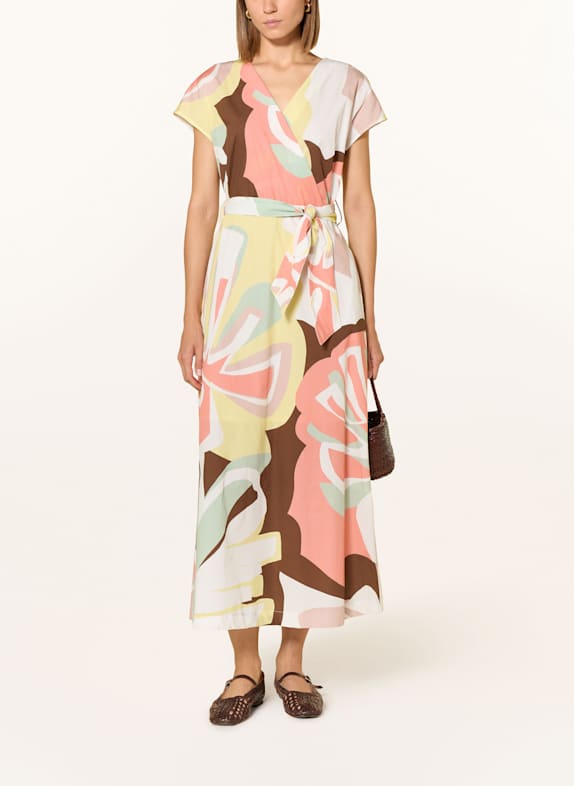 CINQUE Kleid CIDAROTA GELB / BRAUN / HELLROT