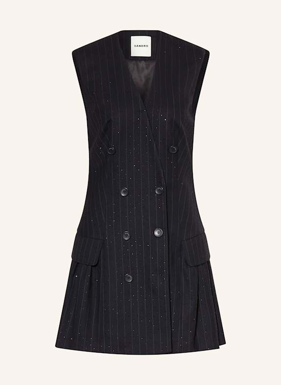 SANDRO Kleid mit Schmucksteinen DUNKELBLAU