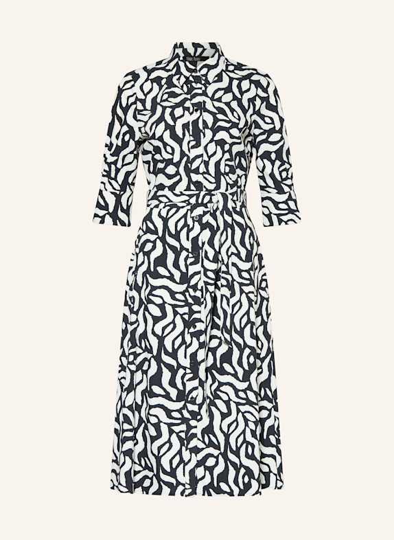 MARC AUREL Hemdblusenkleid mit 3/4-Arm WEISS / SCHWARZ