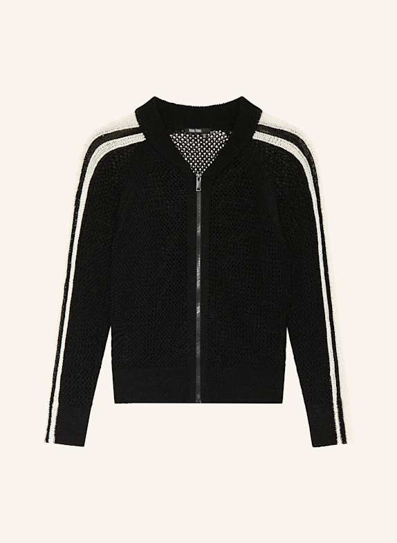MARC AUREL Strickjacke SCHWARZ / WEISS